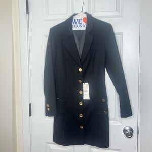 Zara Black Blazer Dress with Gold Buttons